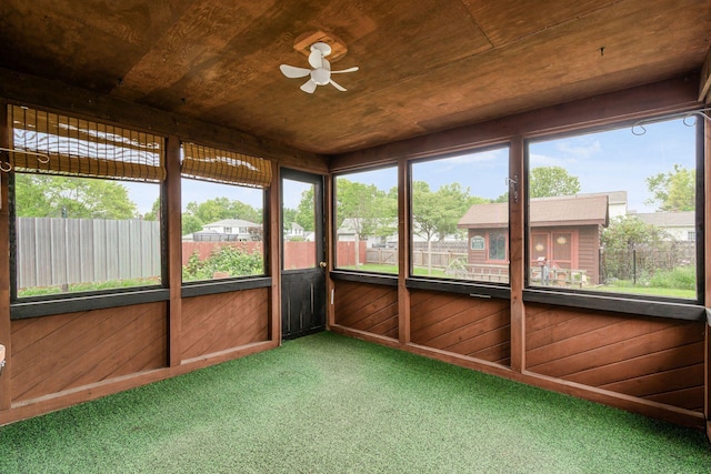 6392 Hilltop Ave, Reynoldsburg, OH 43068 - unfurnished sunroom with a ceiling fan