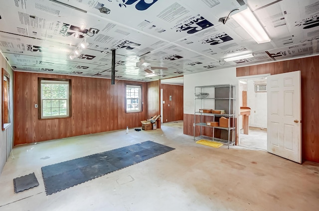 1036 State Route 247, Hillsboro, OH 45133 - garage with wood walls and an AC wall unit