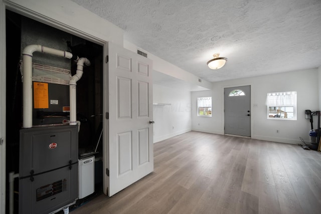 173 Highland Ave, Buckeye Lake, OH 43008 - entryway featuring wood finished floors, a textured ceiling, and baseboards