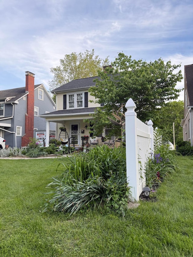 550 E Allen St, Lancaster, OH 43130 - view of front of home with a front lawn and a porch