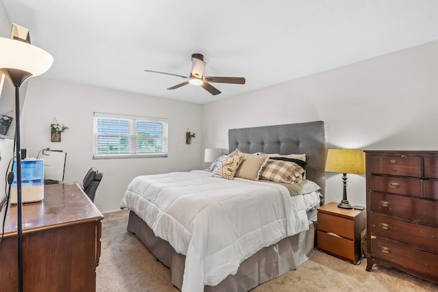 5690 Brinkley Ct, Columbus, OH 43235 - bedroom with light colored carpet and ceiling fan