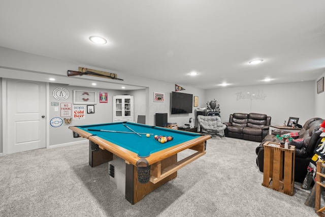 3544 Devin Rd, Grove City, OH 43123 - rec room featuring carpet flooring, recessed lighting, and billiards table
