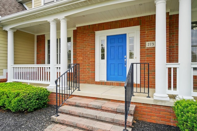 273 Blue Jacket Cir, Pickerington, OH 43147 - property entrance with a porch and brick siding