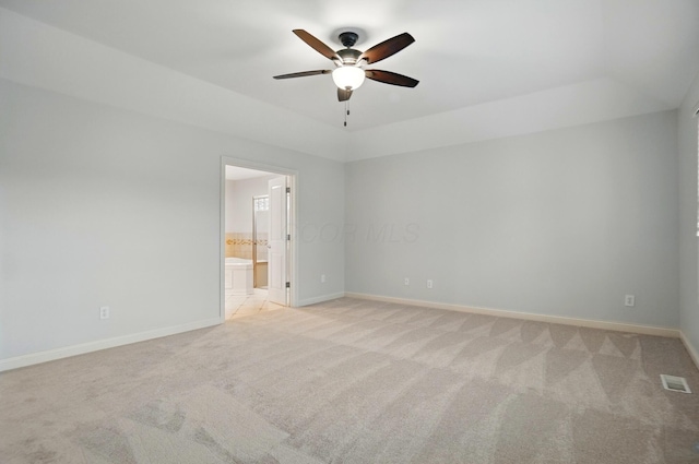 273 Blue Jacket Cir, Pickerington, OH 43147 - spare room featuring light carpet, ceiling fan, and baseboards
