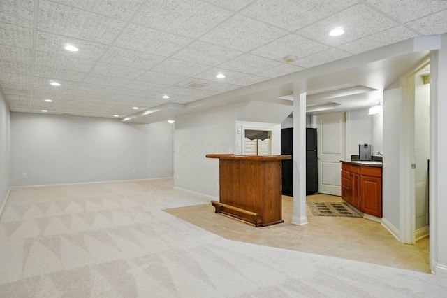 273 Blue Jacket Cir, Pickerington, OH 43147 - indoor bar featuring light colored carpet, recessed lighting, and baseboards