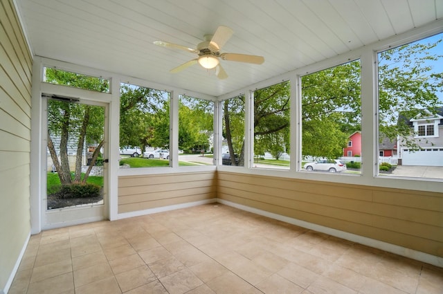 273 Blue Jacket Cir, Pickerington, OH 43147 - unfurnished sunroom featuring a ceiling fan