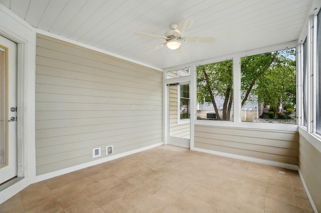 273 Blue Jacket Cir, Pickerington, OH 43147 - unfurnished sunroom with a ceiling fan