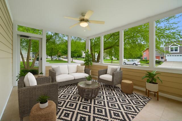 273 Blue Jacket Cir, Pickerington, OH 43147 - sunroom / solarium with ceiling fan