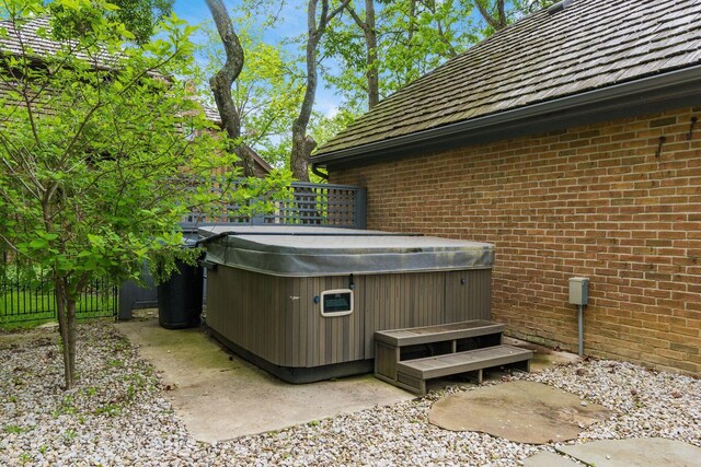 8547 Pitlochry Ct, Dublin, OH 43017 - view of patio featuring a hot tub