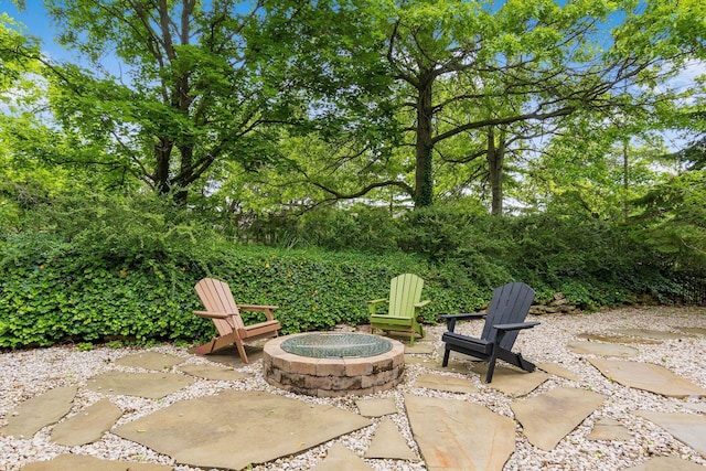 8547 Pitlochry Ct, Dublin, OH 43017 - view of patio featuring a fire pit