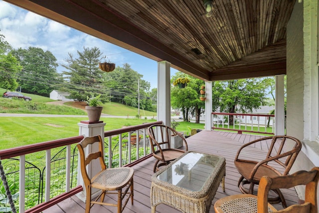 1904 Cedar Hill Rd, Lancaster, OH 43130 - wooden porch featuring a lawn