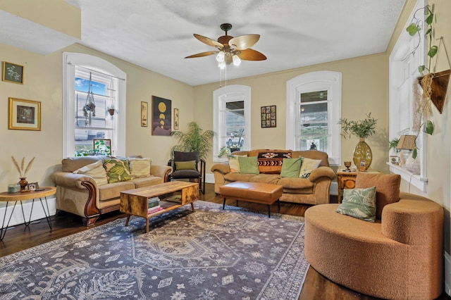 1904 Cedar Hill Rd, Lancaster, OH 43130 - living area with wood finished floors and a ceiling fan