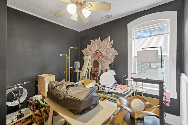 1904 Cedar Hill Rd, Lancaster, OH 43130 - bedroom featuring ornamental molding and ceiling fan