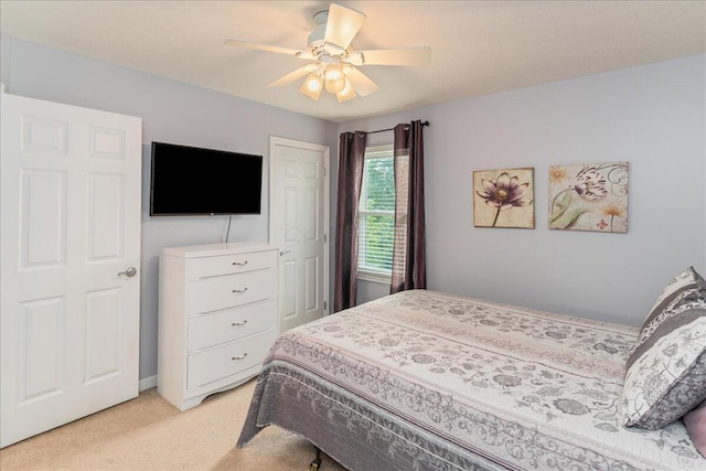 4560 Greyson Dr, Powell, OH 43065 - bedroom featuring light carpet and ceiling fan