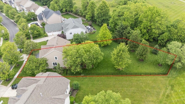4560 Greyson Dr, Powell, OH 43065 - aerial perspective of suburban area with property boundaries highlighted