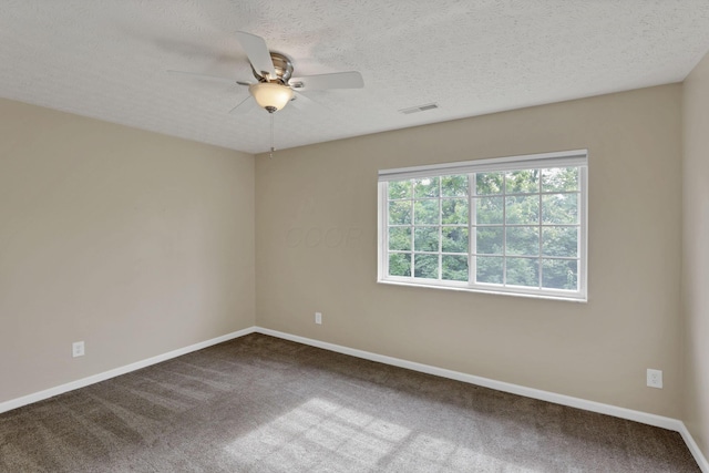 108 Shelbourne Forest Way, Delaware, OH 43015 - unfurnished room featuring a ceiling fan, carpet, baseboards, and a textured ceiling