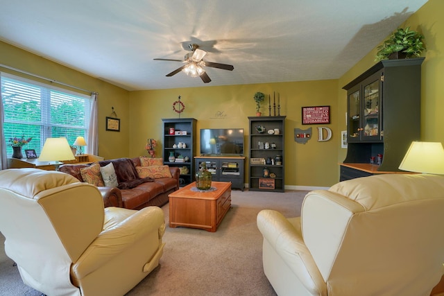 6612 Archie Ct, Canal Winchester, OH 43110 - living room featuring a ceiling fan and light carpet