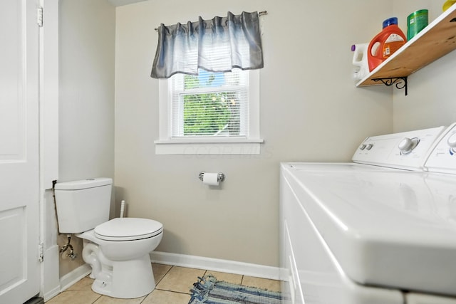 101 Meadow Ln, Gambier, OH 43022 - half bathroom with tile patterned floors and separate washer and dryer