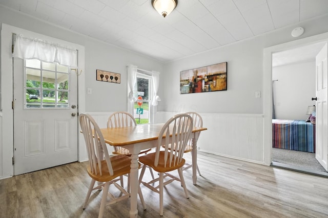 101 Meadow Ln, Gambier, OH 43022 - dining area featuring wood finished floors and wainscoting
