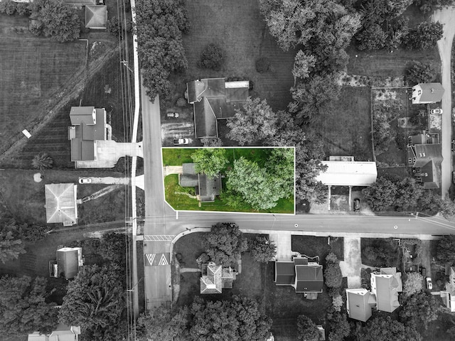 101 Meadow Ln, Gambier, OH 43022 - aerial view of property and surrounding area featuring property boundaries highlighted