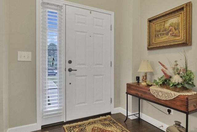 217 Warbler Ct, Pickerington, OH 43147 - foyer entrance with dark wood finished floors and baseboards