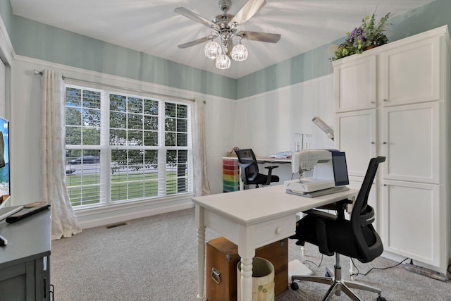 217 Warbler Ct, Pickerington, OH 43147 - carpeted office space with ceiling fan