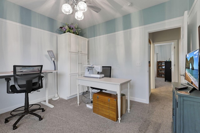 217 Warbler Ct, Pickerington, OH 43147 - office space featuring carpet floors, ceiling fan, and baseboards