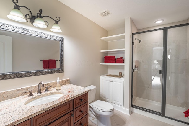 7699 Clear Creek Ct, Blacklick, OH 43004 - full bathroom featuring toilet, a shower stall, vanity, and tile patterned flooring