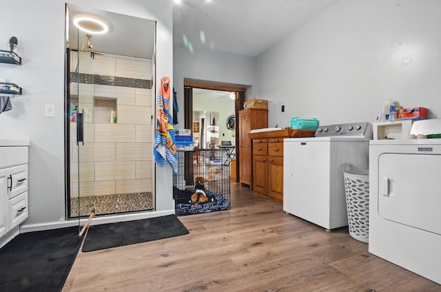 1282 Taylortown Rd, Mansfield, OH 44903 - washroom with wood finished floors and washing machine and clothes dryer