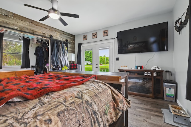 1282 Taylortown Rd, Mansfield, OH 44903 - bedroom with french doors, multiple windows, wood finished floors, and access to outside