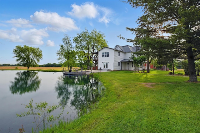 1282 Taylortown Rd, Mansfield, OH 44903 - view of green lawn with a water view and a boat dock