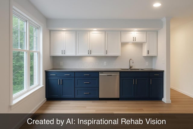 301 W Marion St, Mount Gilead, OH 43338 - kitchen with dishwasher, a sink, healthy amount of natural light, baseboards, and recessed lighting