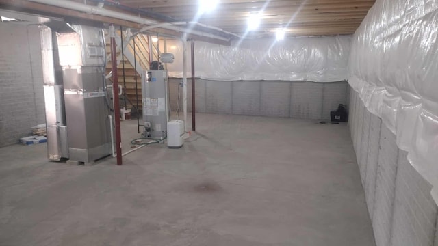 187 Twin Creek Way, Lancaster, OH 43130 - unfinished below grade area with gas water heater and heating unit