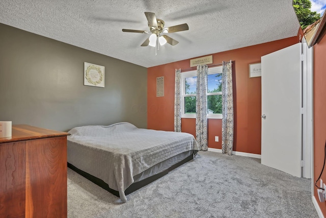 14609 Hock Hocking Rd, Logan, OH 43138 - carpeted bedroom featuring a textured ceiling and ceiling fan