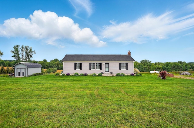 9842 State Route 757 NW, Somerset, OH 43783 - ranch-style house featuring a chimney and a front lawn