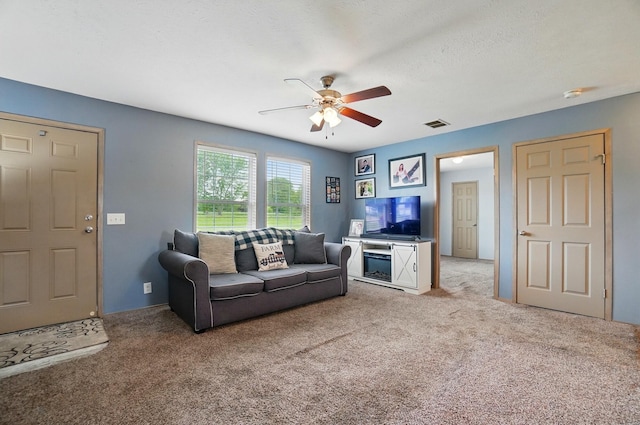 9842 State Route 757 NW, Somerset, OH 43783 - carpeted living room with a ceiling fan