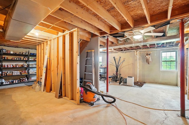 9842 State Route 757 NW, Somerset, OH 43783 - below grade area featuring a ceiling fan