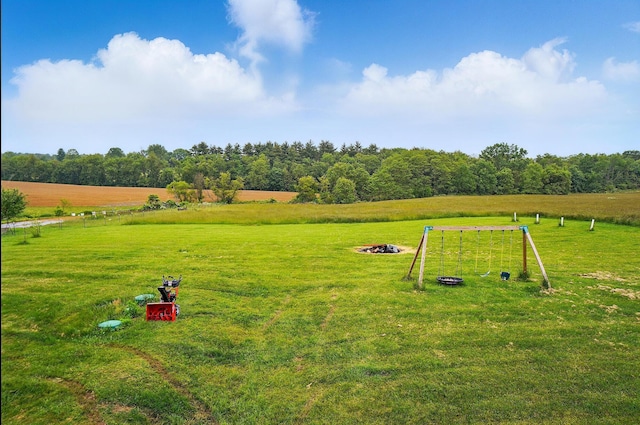 9842 State Route 757 NW, Somerset, OH 43783 - view of grassy yard featuring a rural view and an outdoor fire pit