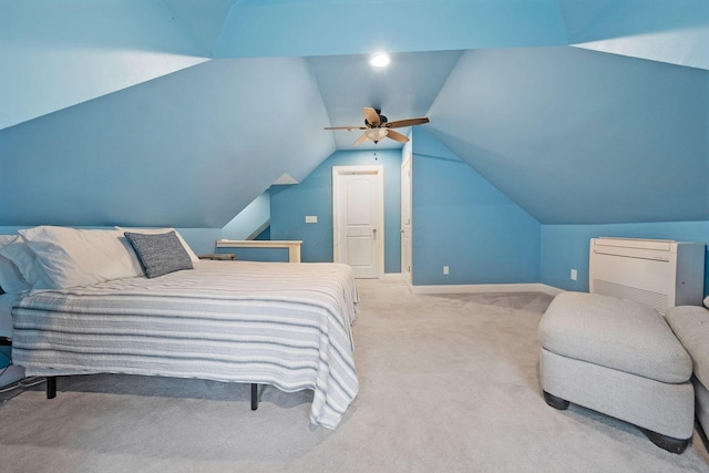 663 Wilson Ave, Columbus, OH 43205 - bedroom with carpet flooring, vaulted ceiling, and baseboards
