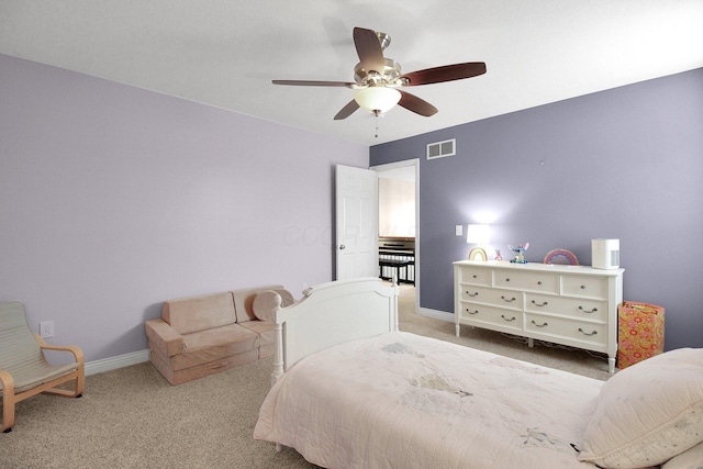 7313 Bromfield Dr, Canal Winchester, OH 43110 - carpeted bedroom featuring baseboards and ceiling fan