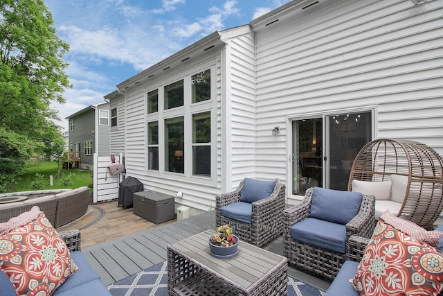 7313 Bromfield Dr, Canal Winchester, OH 43110 - deck featuring outdoor lounge area and a patio area