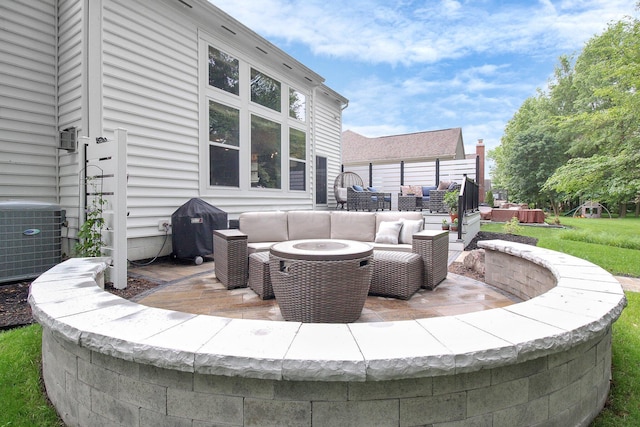 7313 Bromfield Dr, Canal Winchester, OH 43110 - view of patio featuring cooling unit and outdoor lounge area