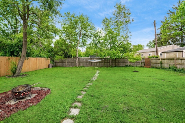 4351 Broadhurst Dr, Columbus, OH 43213 - view of yard featuring an outdoor fire pit