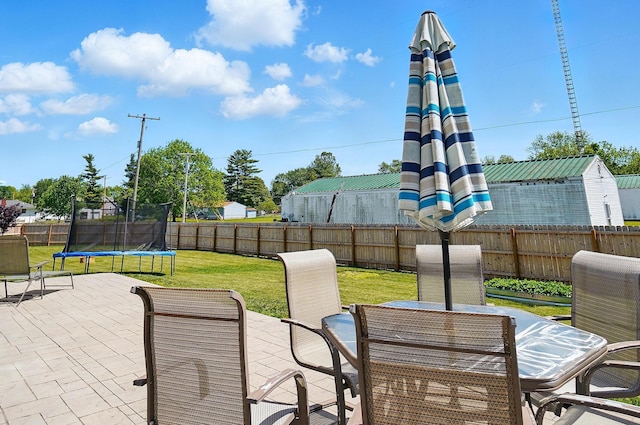 1627 Metcalfe Ave, Columbus, OH 43207 - view of patio featuring a trampoline and outdoor dining space