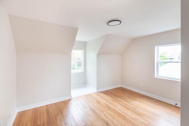 109 E Home Rd, Springfield, OH 45504 - additional living space with light wood-type flooring, plenty of natural light, lofted ceiling, and baseboards