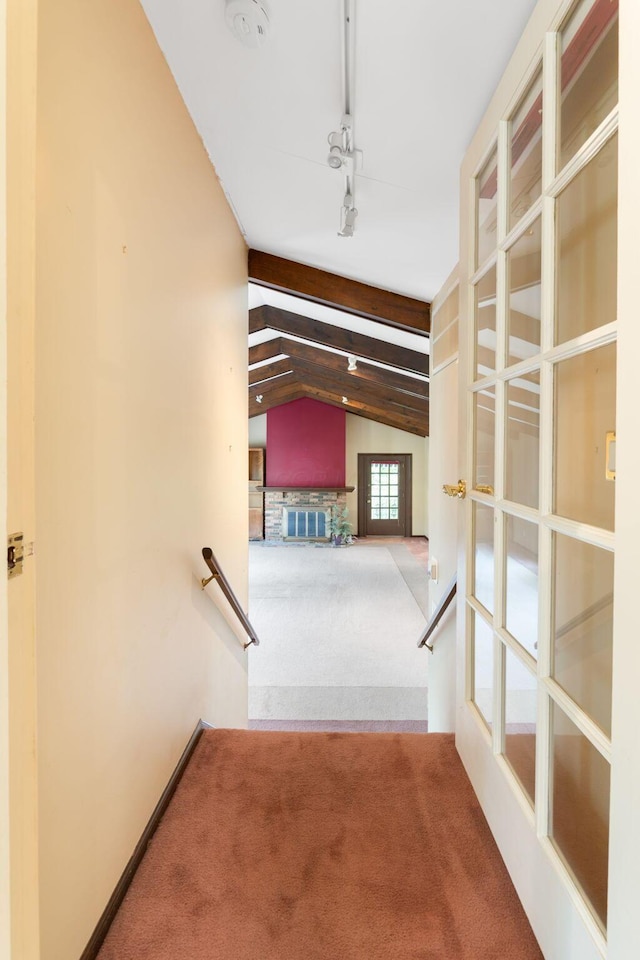 1631 Roxbury Rd Unit D2, Columbus, OH 43212 - hall with carpet flooring and an upstairs landing