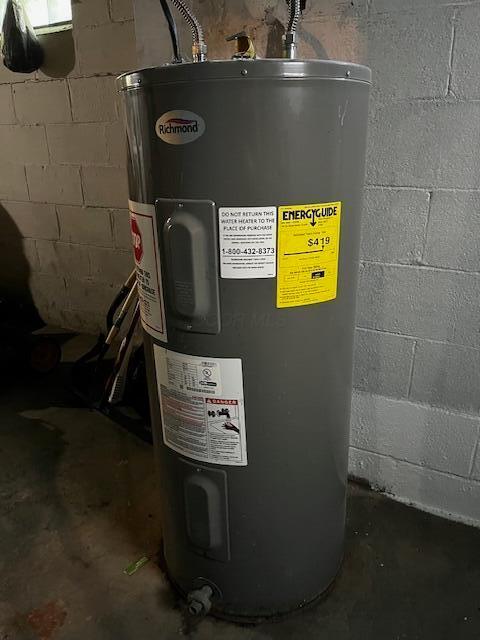 1231 E 23rd Ave, Columbus, OH 43211 - utility room with electric water heater