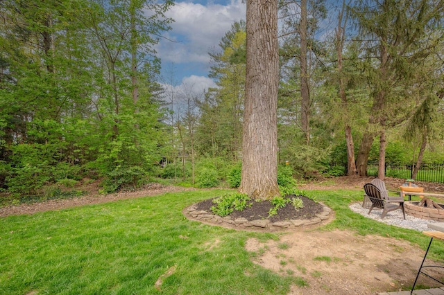 837 Cherry Bottom Rd, Columbus, OH 43230 - view of yard with a fire pit