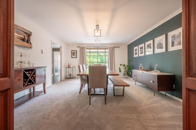 837 Cherry Bottom Rd, Columbus, OH 43230 - dining area featuring carpet floors, crown molding, and baseboards