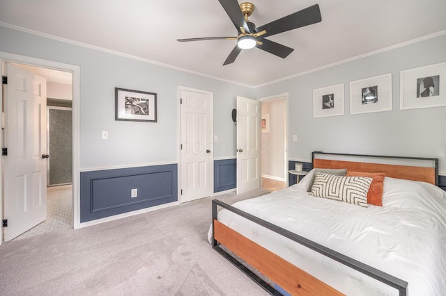 837 Cherry Bottom Rd, Columbus, OH 43230 - carpeted bedroom with ornamental molding and ceiling fan